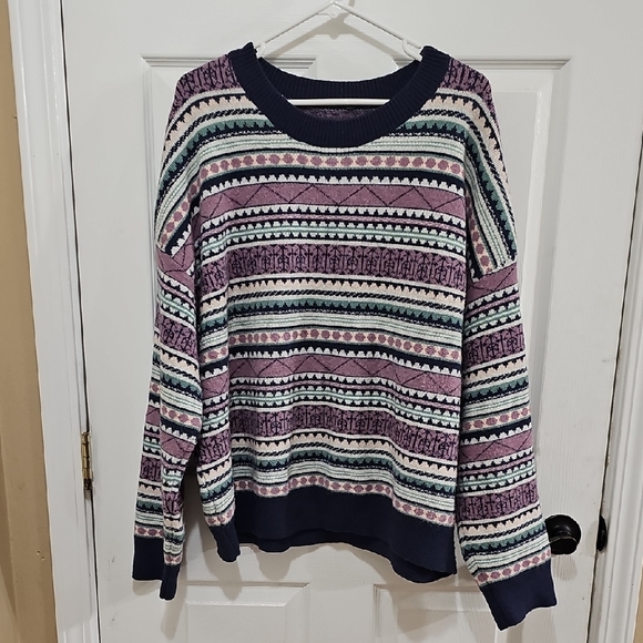 Dazy Sweaters - Oversized Striped Multicolor Women's Sweater